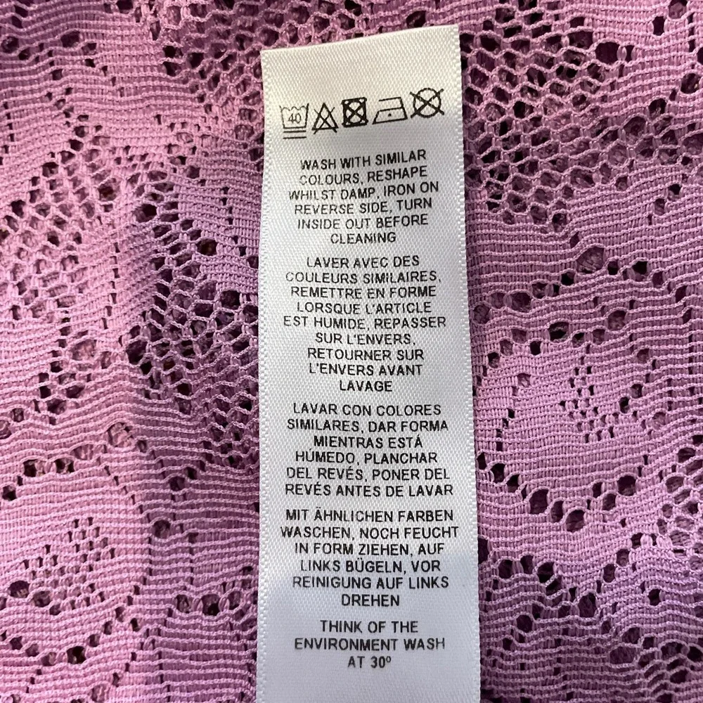 ASOS Maternity Lilac Lace Ruffle Sleeve Stripe Tipping T-Shirt Size 18 - Picture 13 of 13